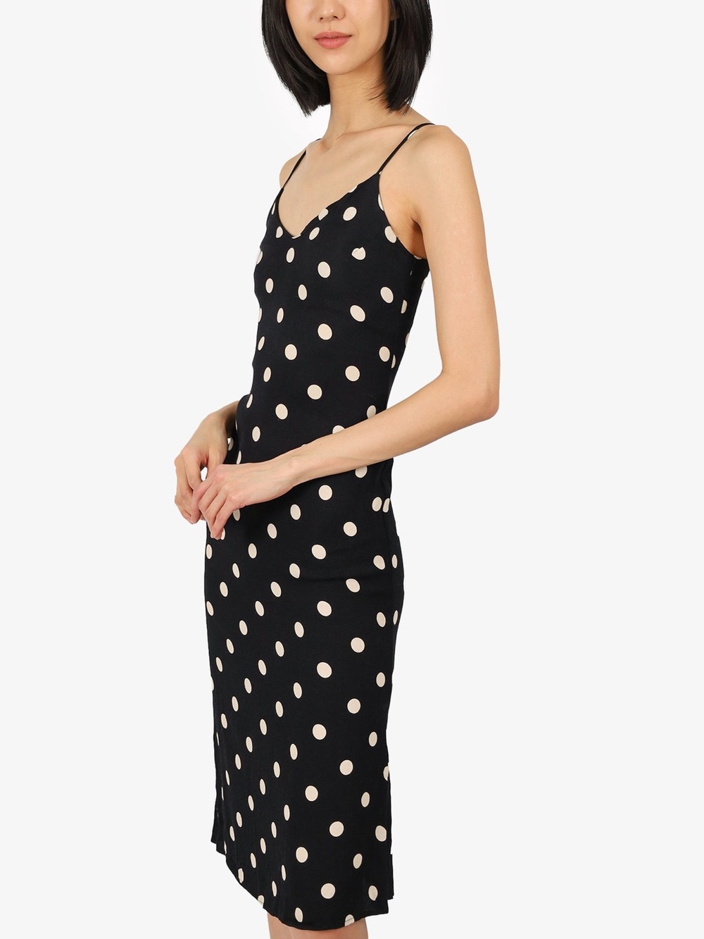 REFORMATION Vintage Black & White Polka Dot Slip Dress